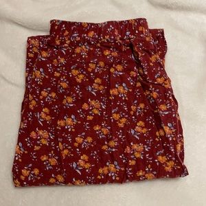 Flower print flow pants